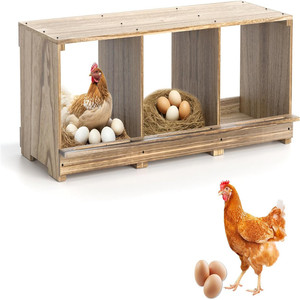 Cassette per nidificazione per polli, scatola per nidificazione di pollo in legno, cuccetta per uova da deposizione a parete per polli - Product Image 1