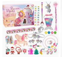 Calendrier de l'Avent de Noël, Boîte Mystère, Ensemble de Bijoux, Calendrier de Compte à Rebours pour Filles, Cadeau d'Anniversaire de Fêtes, Jouet Surprise, Kit de Jeu de Découverte