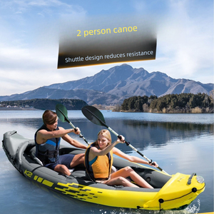 Kayak Inflable Doble de PVC, Bote de Pesca Reforzado, <span class=keywords><strong>Canoa</strong></span> para Exteriores - Product Image 4