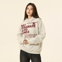 Hoodie Oversize Boxy en Coton 330 g/m² à Lettres Superposées, Imprimé Intégral, OEM pour Détaillants E-commerce Mondiaux, MOQ 50 pièces