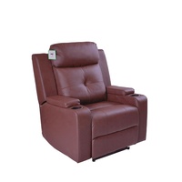 Fauteuil inclinable électrique en similicuir JKY Furniture avec porte-gobelets et moteurs Okin