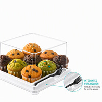 Boîte à gâteau haute carrée en PET transparent de qualité alimentaire, personnalisable avec logo, pour boulangerie, pain au fromage, taille sur mesure, vente directe usine