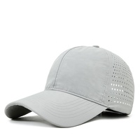 Groothandel Unisex Nylon Snel Droog Hydro Getailleerde Hoed Waterdichte Mannen Blanco Laser Gat Hardloop Sport Baseball Cap Custom Logo