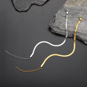 Chaîne de cheville en acier inoxydable or argent chaîne de cheville étendue 4mm hip-hop pour femmes - Product Image 6