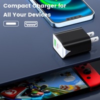 Mayoristas B2B, Cargador de Pared USB C de Doble Puerto 1C1A de 20W con Tecnología GaN, Mini Adaptador de Carga Rápida Compacto PD