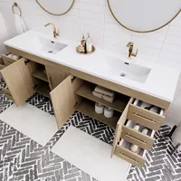 Vietnam Factory Homedee Vietnam 84 meuble de toilette personnalisé à panneaux en bois avec miroir