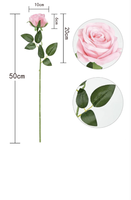 Roses artificielles en velours rouge et rose de haute qualité, fleurs en soie, vente en gros, toucher réel