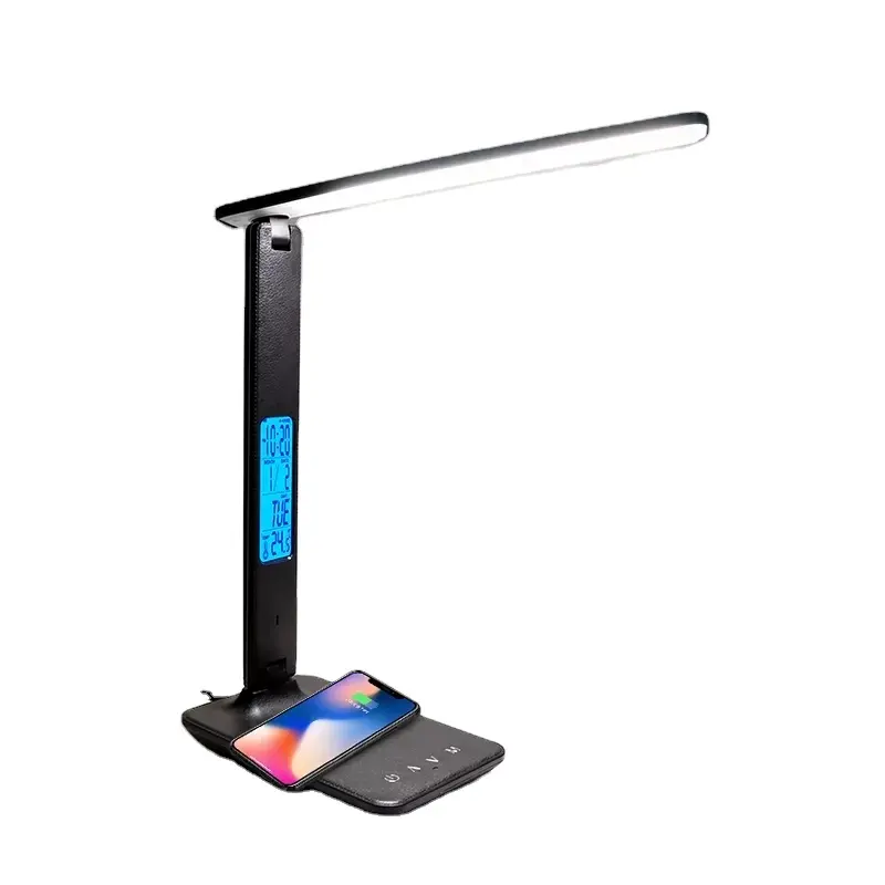 Dimmable & Foldable Smart Wireless Charging LED Table Light Modern Office Desk Lamp with USB Charging Port