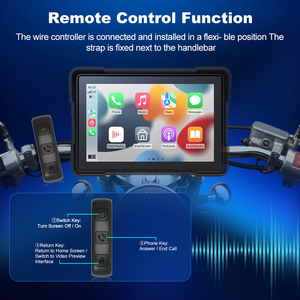 GPS portable pour moto 5 pouces, navigation sans fil, Carplay, Android Auto, enregistreur de conduite DVR, moniteur moto, étanche IPX7, ZC11D - Product Image 6