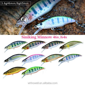 OEM Personnalisé 46mm 3.6g Naufrage Minnow <span class=keywords><strong>Jerkbait</strong></span> Wobbler Dur Appâts Artificiels Hameçons pour Saumon Brochet pour la Pêche en Ruisseau Rivières Lacs - Product Image 3