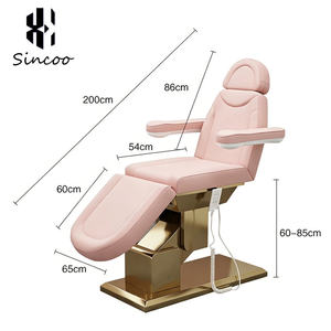 Cama de Masaje Facial de Lujo con Base Dorada de Acero Inoxidable y 3 Motores, Modelo Curvo, la Más Vendida en Canadá para Esteticistas - Product Image 6