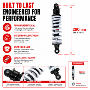 <span class=keywords><strong>Amortisseur</strong></span> arrière réglable 290 mm 980 LBS pour moto, amortissement ajustable, adapté aux accessoires de moto tout-terrain - Product Image 5