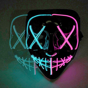 Máscaras Luminosas LED <span class=keywords><strong>de</strong></span> Neón Inalámbricas para Halloween, Máscaras <span class=keywords><strong>de</strong></span> Carnaval, Accesorios <span class=keywords><strong>de</strong></span> Cosplay que Brillan en la Oscuridad - Product Image 2