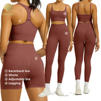 Shorts de yoga pour femmes en Spandex/Nylon respirant de haute qualité, séchage rapide, taille élastique, ensemble 4 pièces