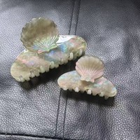 Pince à cheveux coréenne en acétate en forme de coquille pour queue de cheval, design requin simple européen-américain, accessoire de coiffure féminin