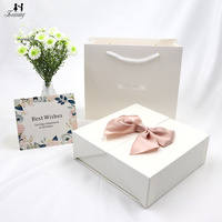 Boîte d'Emballage de Bijoux Personnalisée avec Grand Nœud Papillon Boîte à Fleurs Rose pour Bagues Colliers Boucles d'Oreilles Bracelets