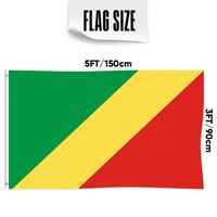 Drapeaux du Congo Brazzaville de taille standard 3x5 pieds en polyester 100D avec impression numérique pour les défilés et les événements sportifs - Vente en gros