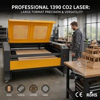Machine de découpe et de gravure au laser CO2 ActionLasers 1390 100W pour contreplaqué, bois, MDF avec Ruida LightBurn, haute vitesse, CNC, norme CE
