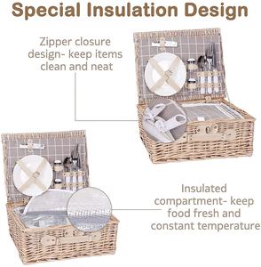 Panier <span class=keywords><strong>de</strong></span> pique-nique vide isotherme pliable rectangulaire en <span class=keywords><strong>osier</strong></span>, bac <span class=keywords><strong>de</strong></span> <span class=keywords><strong>rangement</strong></span> cubique, fabrication sur mesure, économique - Product Image 2