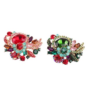Bros Cantik Gaya Eropa Amerika untuk Grosir, Hiasan Bunga dan Daun Bertabur Rhinestone, Cocok untuk Pernikahan - Product Image 5