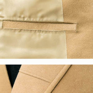 Ventes chaudes - <span class=keywords><strong>Manteau</strong></span> en <span class=keywords><strong>laine</strong></span> structuré pour <span class=keywords><strong>homme</strong></span>, double boutonnage, mi-long, couleur camel, pour le bureau et les occasions formelles - Product Image 4