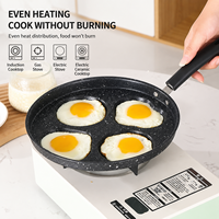 Wajan Penggorengan Telur Bentuk Hati Bulat dari Batu Medis, Wajan Anti Lengket untuk Memasak Telur, Panci Saus, Peralatan Dapur
