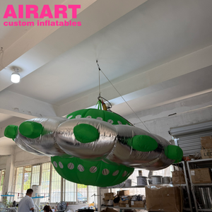 UFO Gonfiabile Argento-Verde, con <span class=keywords><strong>Sfere</strong></span> Decorative Gonfiabili a Forma di Astronave per Esposizione - Product Image 6