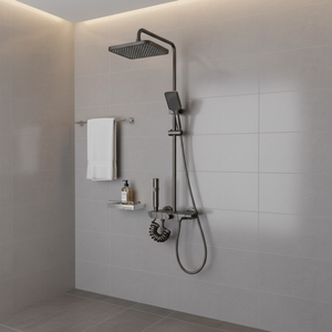 Set Doccia Cromato per Bagno con Quattro Funzioni, Miscelatore Doccia a Pioggia, <span class=keywords><strong>Rubinetteria</strong></span> Grigia con Set <span class=keywords><strong>Bidet</strong></span> - Product Image 6