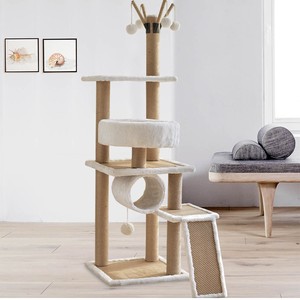 Hot Sale Natural Wood <b>Cat</b> Furniture <b>Scratch</b> <b>Post</b> House Condo Tower <b>Cat</b> <b>Tree</b> - Product Image 2