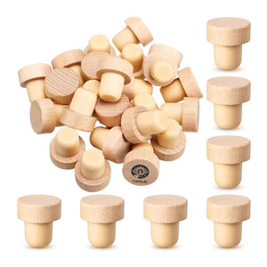 Tapón de Madera en Forma de T para Botellas de Vino, Hermético, Reutilizable, con Logotipo Personalizado, para Whisky, Venta al Por Mayor, Directo de Fábrica OEM - Product Image 1