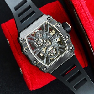 Montre Tourbillon Noire et Or pour Homme, Qualité Premium, Cadran Décoratif Or Ajoure, Style Décontracté et Sportif, Très Appréciée des Hommes - Product Image 5