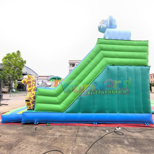 Castillo inflable comercial para fiestas infantiles, con tobogán, parque infantil inflable con temática de jungla y safari. - Product Image 3