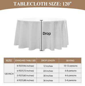 Hot Selling 120 Inch Woven Jacquard Polyester Wrinkle Free Durable Machine Washable Waterproof Customizable Various Tablecloth - Product Image 6