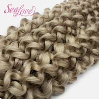 Extensions de cheveux humains Remy 100% vierges, double trame, bouclées, teintes, alignées aux cuticules, tissées à la machine