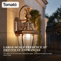 Applique murale extérieure vintage en laiton et bronze, étanche IP65, avec verre multi-épaisseurs, pour jardin, lumière blanc chaud 3000K
