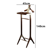 Lavinia Support de cintre en bois mobile de haute qualité stockage de support de chapeau de sol pour hôtels maisons