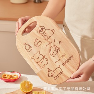 <b>Wooden</b> Cartoon Cutting Board Rectangle With Dog Design For Fruits And Vegetables - Product Image 2