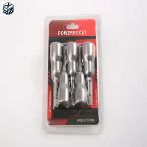 Großartige großhandel-heißbehandlung CRV-Material 6.35 Sechseck 12mm*65mm*5 Stück starker magnetischer Nuss-Treiberset