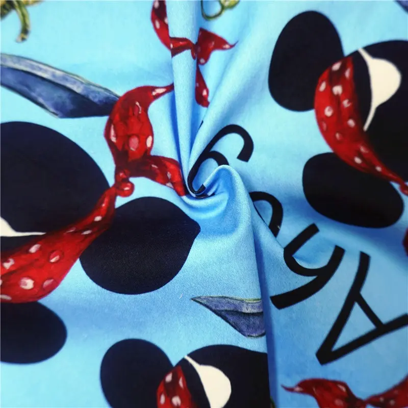 New design 97% cotton 3%Spandex Stretch wholesale patterned cotton satin printed fabric for bes sheets ,dresses 180GSM