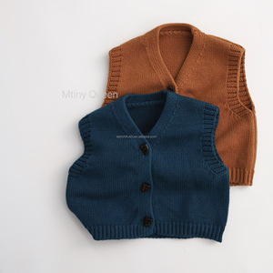 D1318 Gilet <span class=keywords><strong>pull</strong></span> tricoté pour garçons printemps-automne, 100% coton extérieur, 100% polyester rembourrage, style Mori, articles très demandés en promotion - Product Image 3