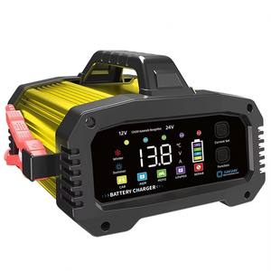 Chargeur intelligent réglable 12v 24v 25A à réparation automatique, 7 étapes, AGM GEL Lifepo4, chargeur de batterie au plomb-acide pour voiture, camion, moto - Product Image 1