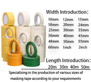 Ruban <span class=keywords><strong>de</strong></span> <span class=keywords><strong>masquage</strong></span> imperméable à une face pour peintres, 1 pouce, adhésif élevé, usage général, papier crépon pour la peinture automobile - Product Image 2