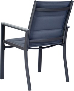 Chaise à bascule moderne <span class=keywords><strong>en</strong></span> <span class=keywords><strong>aluminium</strong></span> gris foncé rembourrée <span class=keywords><strong>en</strong></span> tissu <span class=keywords><strong>Textilène</strong></span>, empilable, pour l'extérieur, idéale pour hôtels, cuisines, jardins <span class=keywords><strong>et</strong></span> salons. - Product Image 3