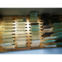 Gestreiftes Linienmuster Buntes Glaspanel Moderne Laminierte Kunstplatte für Innenwandverkleidung Bürotrennwand