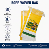 BOPP gelamineerde PP geweven verpakkingszakken, duurzaam voor landbouw, rijst en meststof, op maat bedrukt, 50kg capaciteit, ISO9001 gecertificeerd