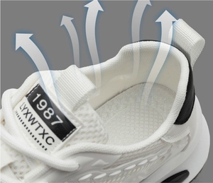 Chaussures de sport décontractées haut de gamme pour hommes 2025, respirantes, blanches, anti-odeur, en maille coréenne, style basketball - Product Image 6