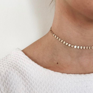 Collana Girocollo a Catena Placcata in Oro EManco Accessori di Stile di Moda Semplici in <span class=keywords><strong>Acciaio</strong></span> al Titanio 316L Catena per Clavicola - Product Image 3