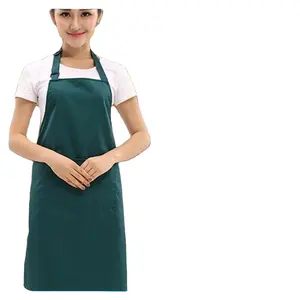 中国围裙BSCI聚棉斜纹织物成人围裙厂，用于鼠尾草、橙色、卵石、红色、黑色围裙