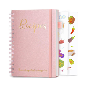 Carnet de recettes vierge à spirale et couverture rigide <span class=keywords><strong>pour</strong></span> journal de cuisine personnalisé, organiseur de papeterie, cadeau de cuisine - Product Image 1