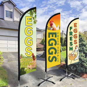 Spanduk Pantai Swooper Kustom Hanya untuk Promosi & Dekorasi Acara Tanpa Tiang Bendera Sayap Bulu Telur Segar dari Peternakan Bahan Polyester untuk Luar Ruangan - Product Image 4